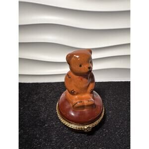 Vintage Silvestri Teddy Bear Trinket Box